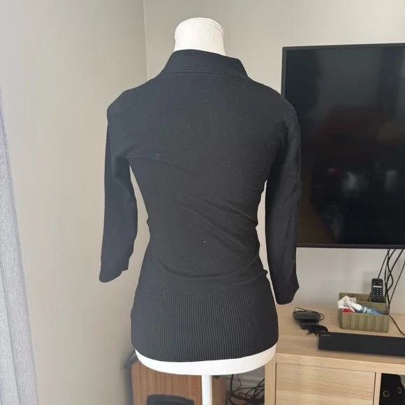 Le Château | women's small Black Wrap-Style Top with Buckle Detail - Picture 3 of 5